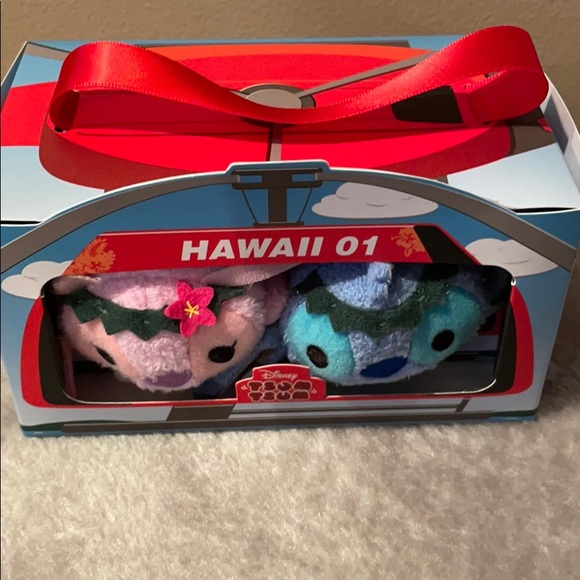Disney Tsum Tsum Hawaii 01 Stitch & Angel plush - Picture 3 of 3